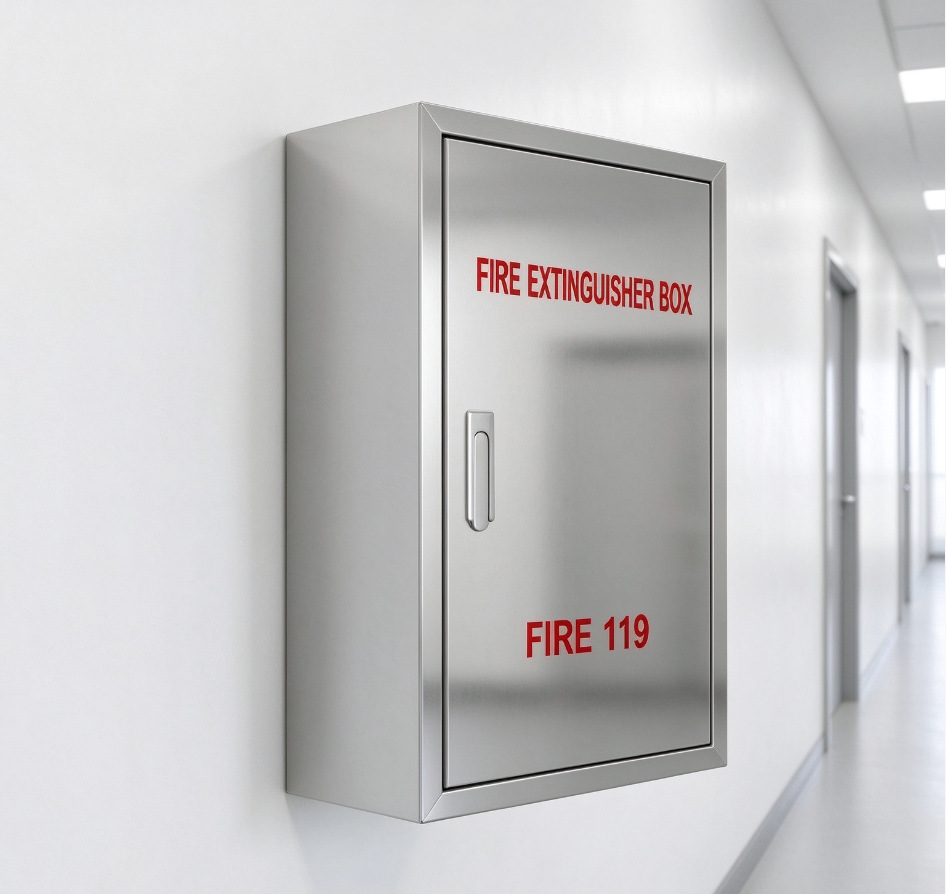 ODM/OEM SS304 Fire Extinguisher Box,Corrosion-resistant brushed stainless steel fire extinguisher box for industrial safety,Bestselling new fire cabinet for portable fire extinguisher box manufacturing