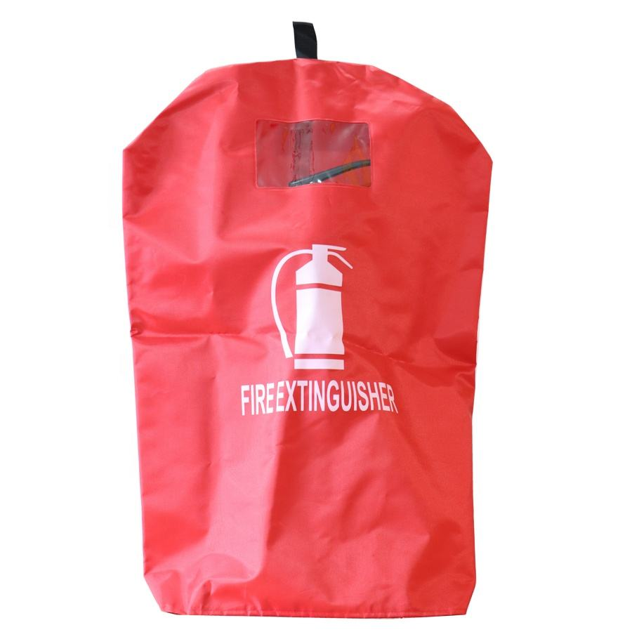 Fire Extinguisher Cover，Fire Extinguisher Accessories，Customizable logo; dustproof and waterproof polyester/PVC portable fire extinguisher cover，Custom-sized fire extinguisher covers made of polyester PVC, providing reliable protection for fire extinguishers