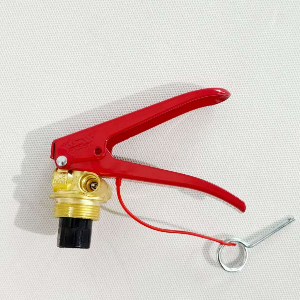 High-pressure brass CO2 fire extinguisher valve, CE-certified burst disc, ergonomic squeeze handle, fire extinguisher head valve，Fire Extinguisher Valve， Fire Extinguisher Accessories