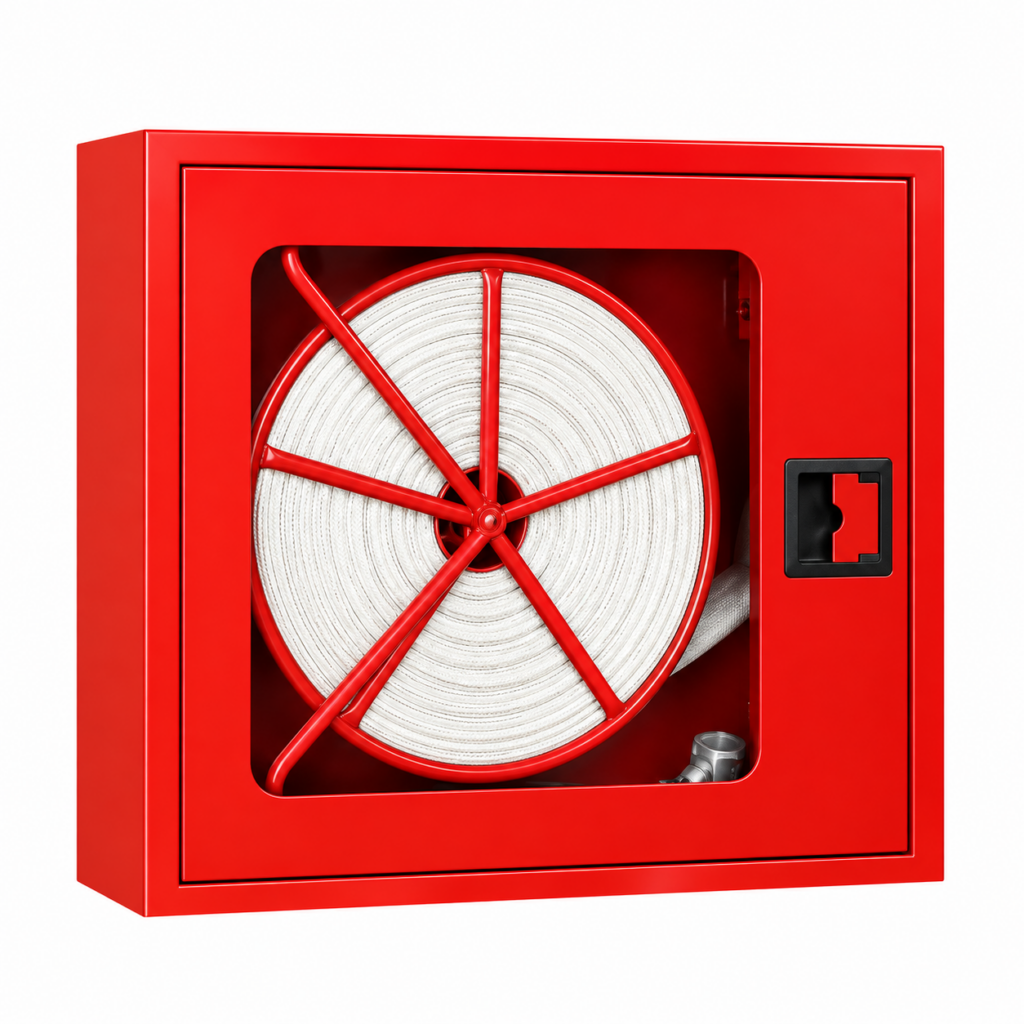 Factory-manufactured stainless steel fire hose reel cabinet (red finish); designed for durability and ease of operation.Customization available.Exceptional quality with stable, reliable performance; supports ODM and OEM services for packaging, dimensions, craftsmanship, and materials.